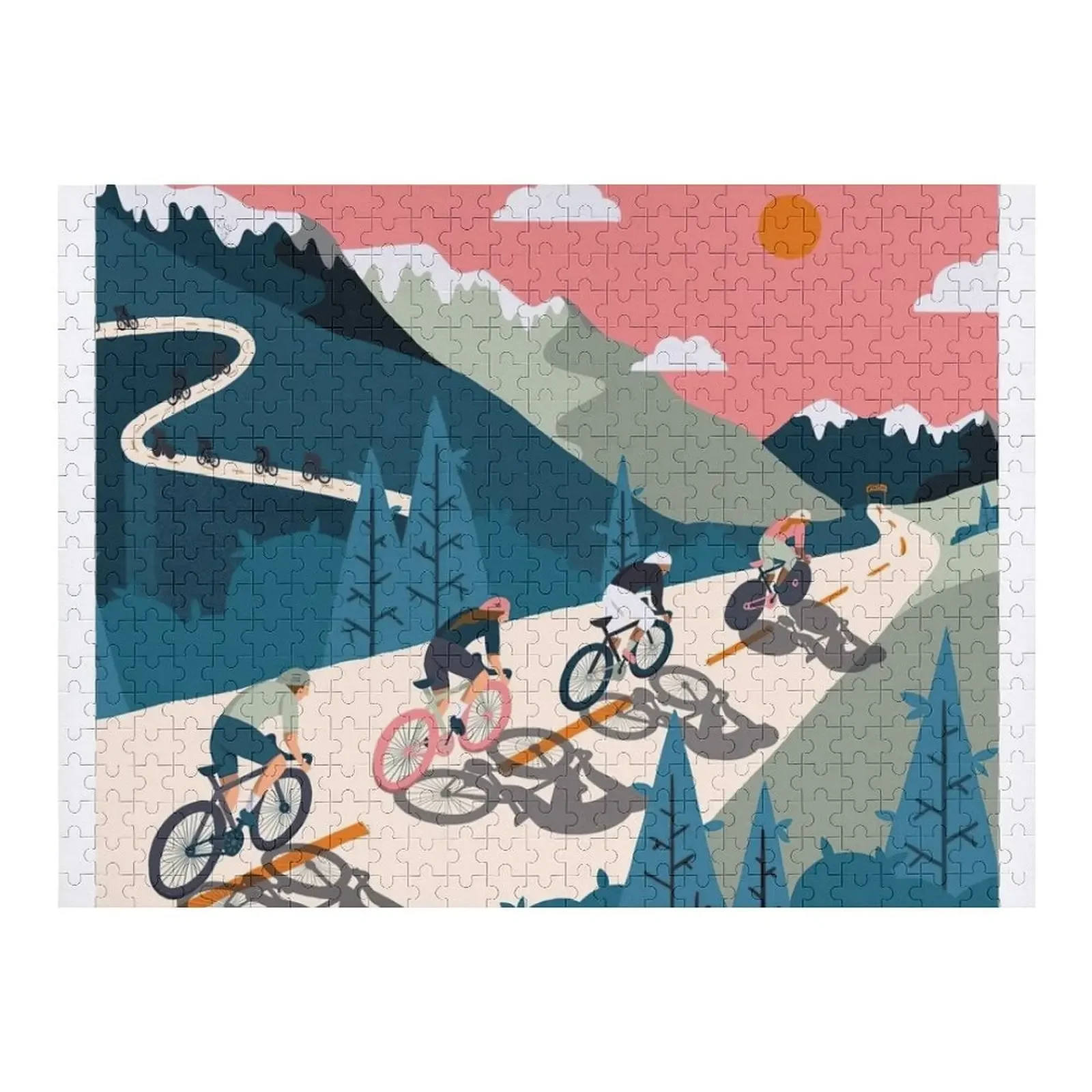

Cycling Race Vintage Art Jigsaw Puzzle Personalized Customized Toys For Kids Custom Wooden Gift Puzzle