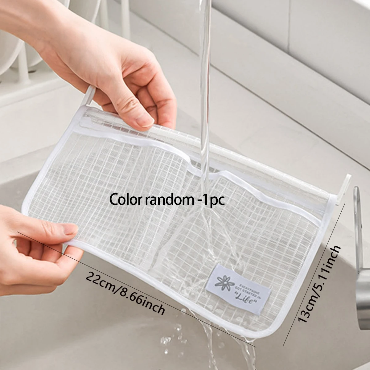 1pc-Refrigerator Storage Mesh Bag Hanging Household Classification Storage Bag Double Compartment  Storage Hanging Bag