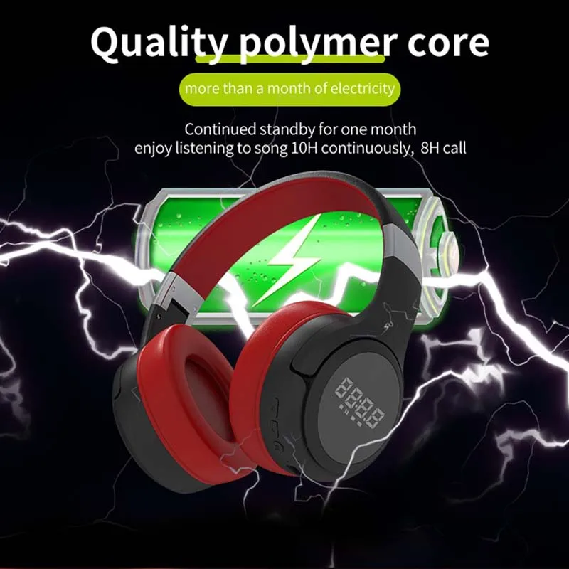Zealot B28 sem Fio Fones de Ouvido Redução Ruído Bluetooth Fone Estéreo Dobrável Esporte Fone com Microfone Led Display Digital - Image 5