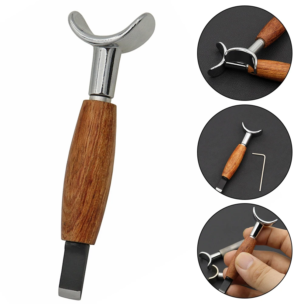 Leather Carving Rotary Tool Handmade DIY Stainless Steel Pear Wood Handle Leather Craft Tool Sets DIY Projects