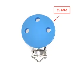 Silicone Round Clips Set - Pack of 5 for DIY Crafts and Jewelry Making (35MM sky blue)