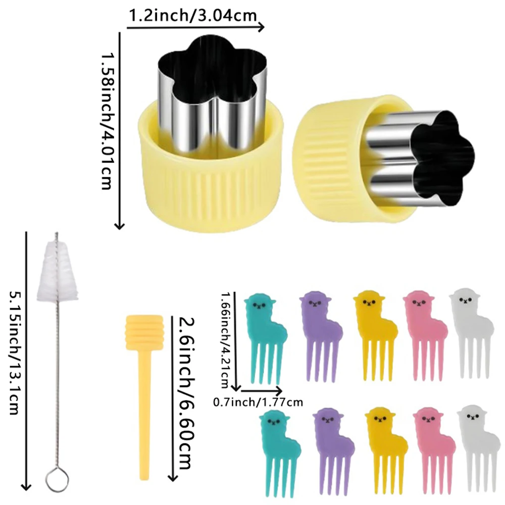 Vegetable Fruit Cutter Machine Set 20PCS Star Heart Cookies Embossing Mold Kitchen Gadgets Fruit Forks fruit slicer,vegetable slicer,vegetable cutter,apple cutter,food slicer