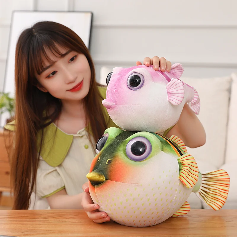 

26/33/43CM Real Life Puffer Fish Plush Toys Stuffed Soft Simulation Dolls Kawaii Puffers Pillow Baby Birthday Christmas Gift