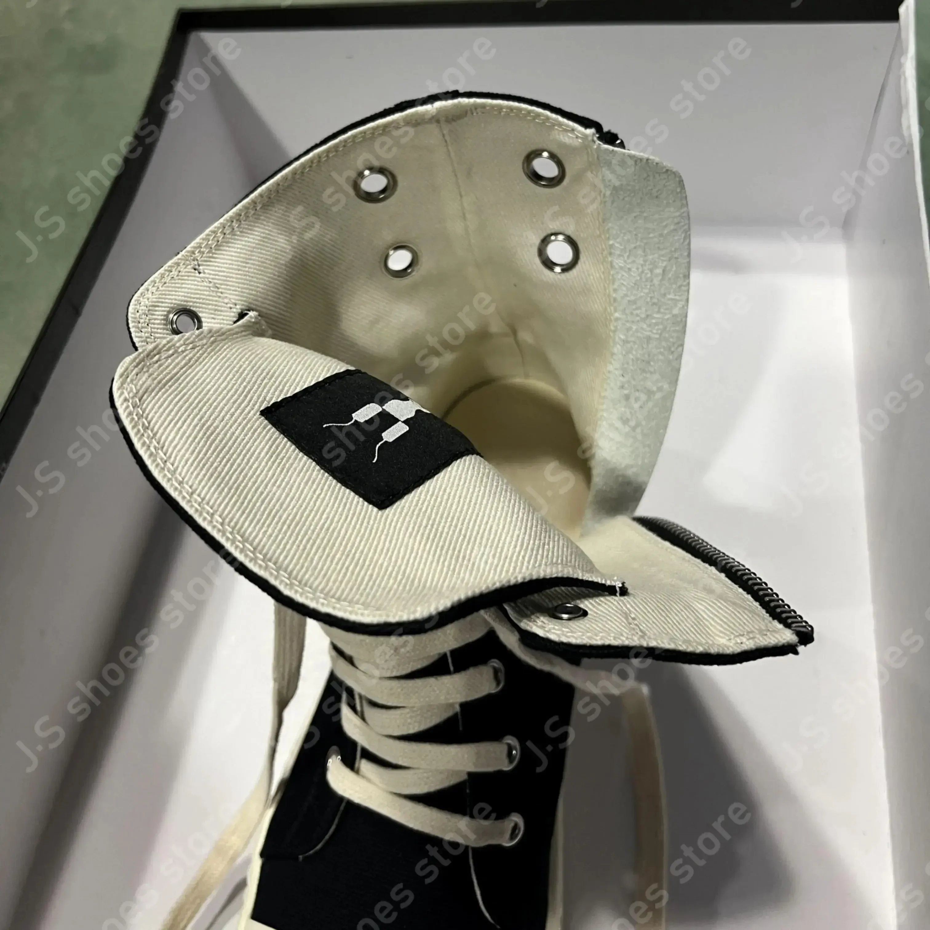 로 레트로 남성 스니커즈 블랙 캔버스 캐주얼 슈즈 여성 부츠 앵클 부츠 하이탑 슈즈 레이스업 지퍼 플랫 스니커즈 부츠