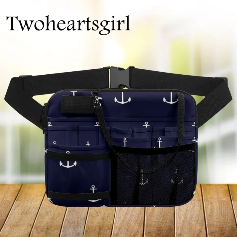 

Twoheartsgirl Anchors Print Nurse Tool Fanny Pack Medical Staff Universal Wasit Pouch Emergency Supplies Storage Nursing Hip Bag