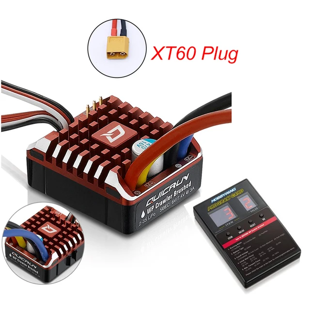 Hobbywing QuicRun 1:10 1/8 WP Crawler Brush Brushed 80A 1080 Electronic Speed Controller Waterproof ESC With Program box LED BEC
