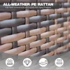Outdoor Patio Sectional Furniture Set with Ottomans, Wicker Patio Furniture Conversation Sets Sofa for Backyard Garden 4