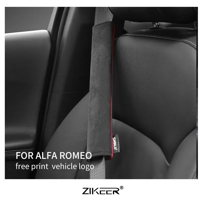 

For Alfa Romeo Car Soft Seat Belt Cover Universal Alcantara Plush Safety Belts Shoulder Protection Auto Interior Accessories