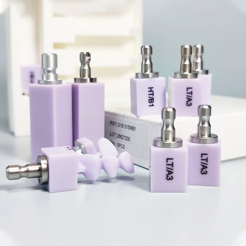 Blocchi Di Disilicato Al Litio 5 Pezzi B40 Ht/Lt Ceramica Di Vetro Cerec Spedizione Gratuita
