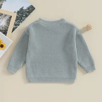 Autumn Baby Girls Boys Sweaters Coat Kids Knitting Pullovers Tops Baby Boys Girls Solid Color Basic Cotton Long Sleeve Sweater - Image 6