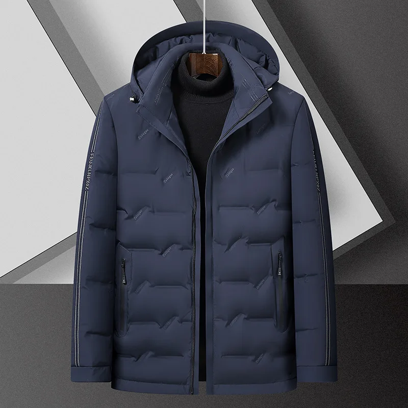 

New Arrival Suepr Large Winter Men's Youth Fashion Casual Standing Collar Hooded Down Jacket Plus Size 3XL 4XL 5XL 6XL 7XL