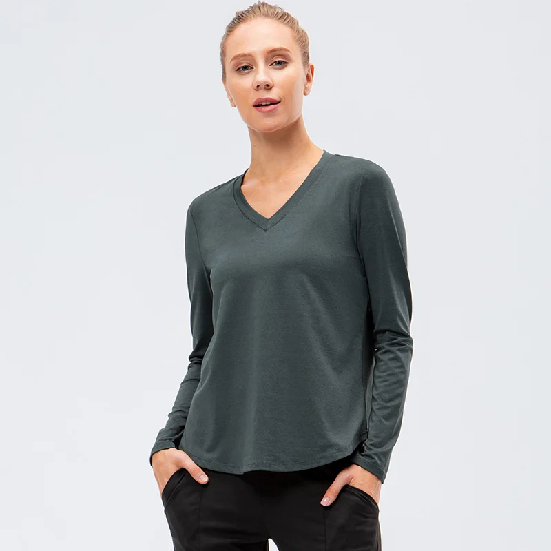 Autumn Women Long Sleeve Running Tops Sports Yoga Shirts Quick Dry Outdoor Running Sport Shirt Casual Gym Top Female