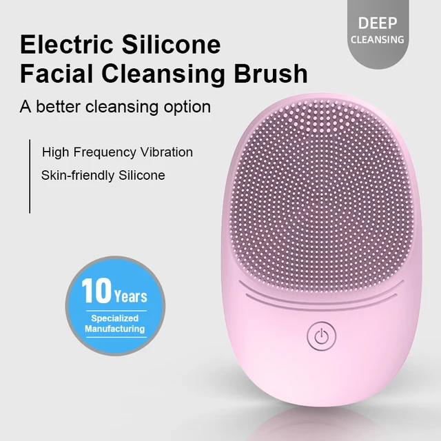 Soft silicone electric facial cleanser, cleansing brush, sonic vibration cleansing brush, deep cleaning 4