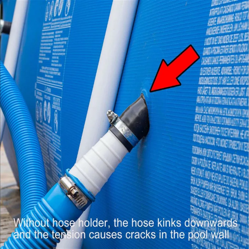 Swimming Pool Pipe Holder Mount Supports Pipes 30-38mm Fits Above Ground Pool 32mm 38mm Hose Outlet with Cable Tie