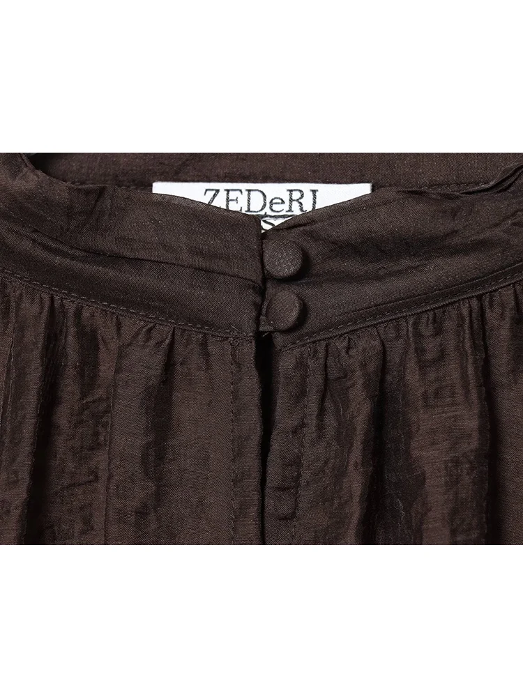 Solid See Through Shirt For Women Loose Lantern Sleeve Blouse Simple Chic Transparent Tops Lady Casual Half High Collar Shirts