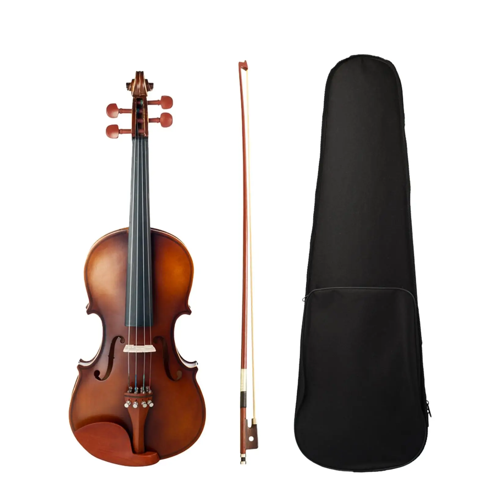 Portable Full Size Violin Fiddle with Carrying Case Bow Pack