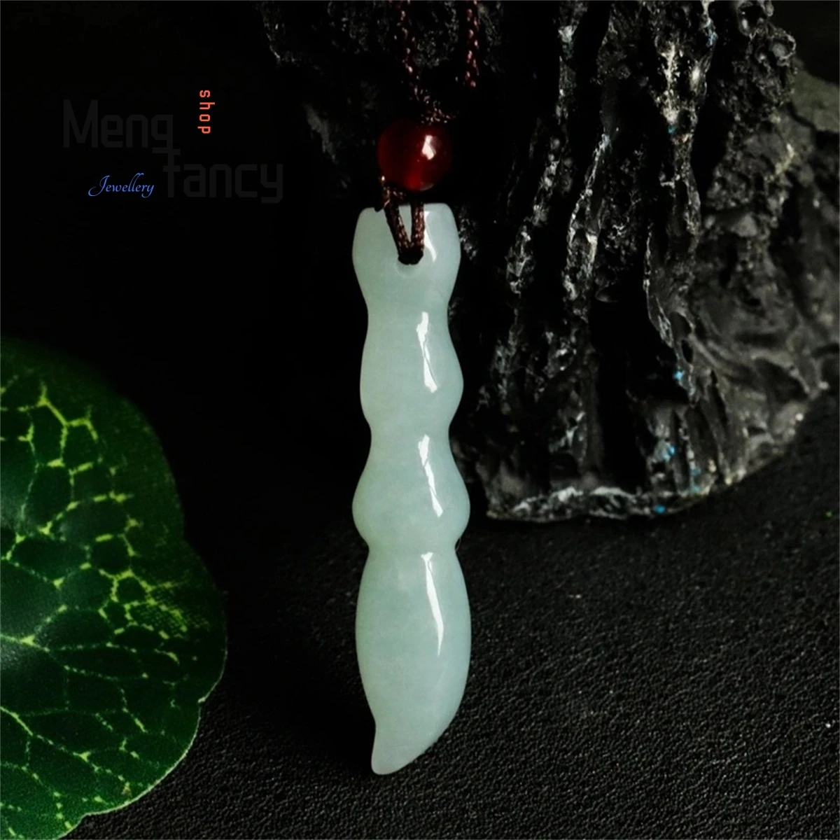 

Natural Myanmar Jadeite Brush Pendant Creative Retro Fashion Personality Simple Atmosphere Men Women Luxury Jewelry Holiday Gift