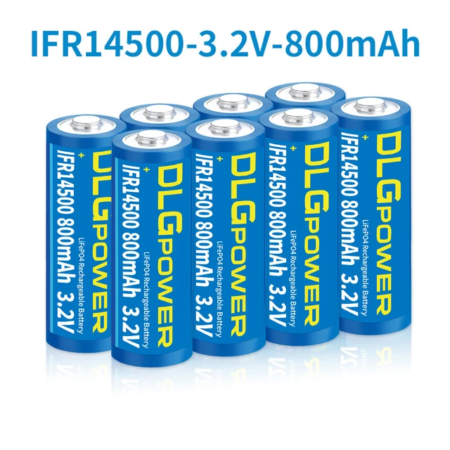 DLGPOWER 3.2V AA 800mAh LiFePO4 Batteries 14500 800mAh Rechargeable Battery for Electric Toy Flashlight Wireless Mouse Keyboard 1
