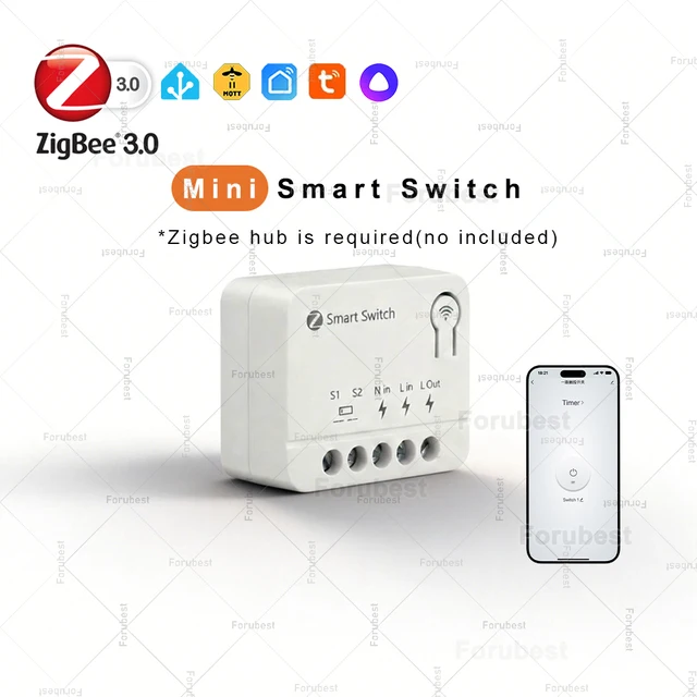 Ultra Mini Zigbee Smart Switch DIY Module 10A Smart Home Relay Automation Breaker App Remote Timer Control Work With Tuya Z2MQTT