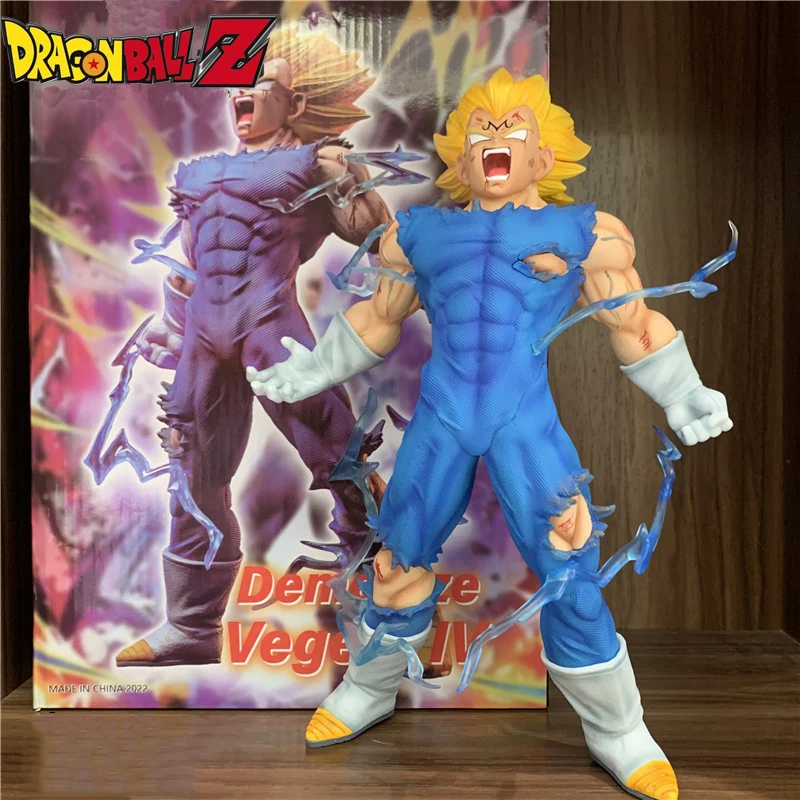 Figurine Dragon Ball Super Majin Vegeta 27cm, 4 Têtes Avec Lumière