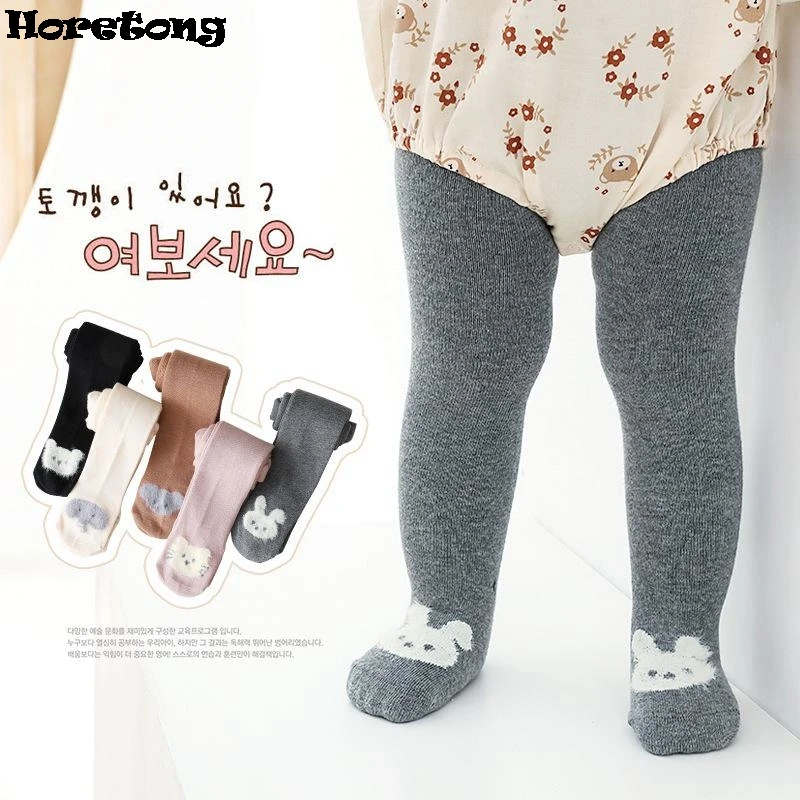 0-24 Months Pantyhose For Infants Newborns Toddlers Cotton Tight For Kid Spring Autumn Baby Girls Tights Cartoon Animals Print Knit Tights Girls Pantyhose