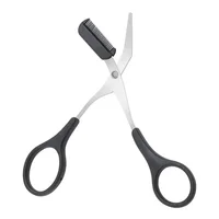 Karsyngirl 1Pcs Safe Eyebrow Trimmer Stainless Steel Eyebrow Scissors with Comb Hair Removal Shaver Eyebrows Shaping Makeup Tool 2