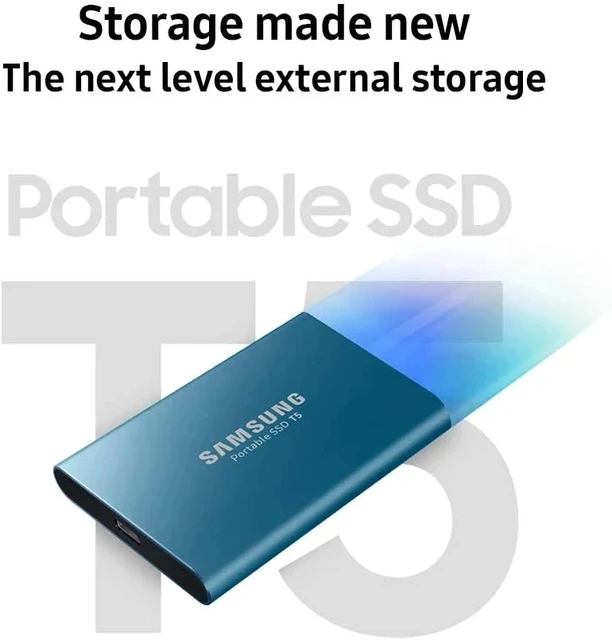 Samsung SSD Portable T5 1 To - Disque SSD externe USB 3.1 portable 1 To  avec cryptage des données (AES 256 bits)