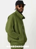 Miyake Pleated Standing Neck Splice Designer Jacket Men's Loose Relaxed Long Sleeve Shirt Coat JC110 3