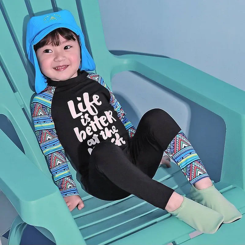 Boys Girls Rashguard Swimwear 2pc Suit Kids