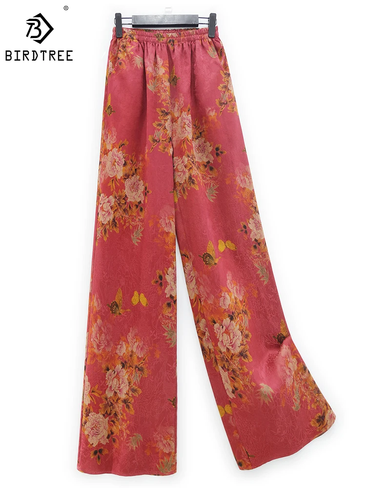 

Birdtree 6A Mulberry Silk Wide-leg Pants XiangYunSha High-waisted Casual Slim Comfortable Commuting Long Pants Autumn B3D431QD