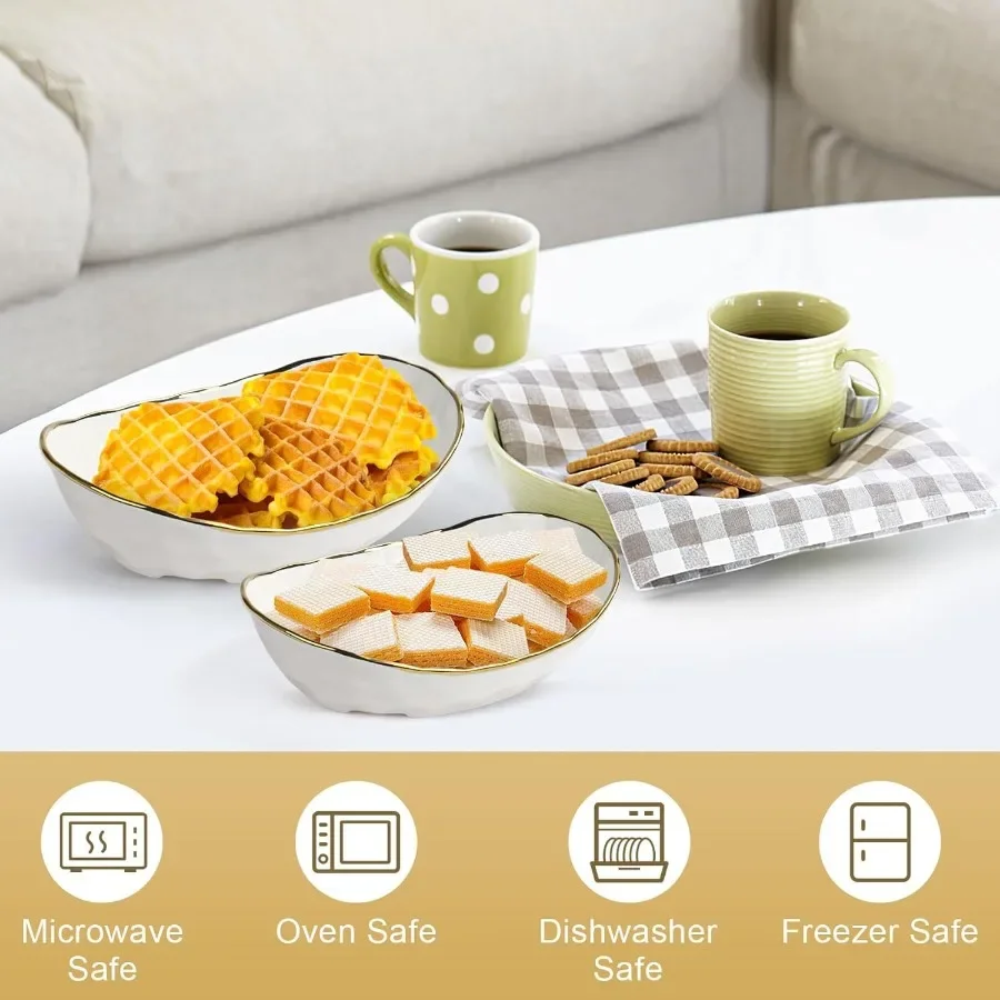 Fruit Bowl for Kitchen Counter 2 Tier Fruit Basket for Counter Ceramic Fruit tray Tiered Holder with Metal Stand Modern Detacha