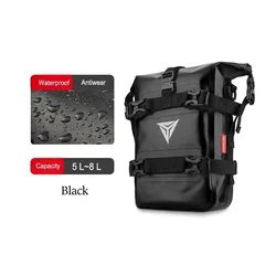 Waterproof Motorcycle Adventure Touring Side Backpack - Yellow Dry Saddlebags (Black)
