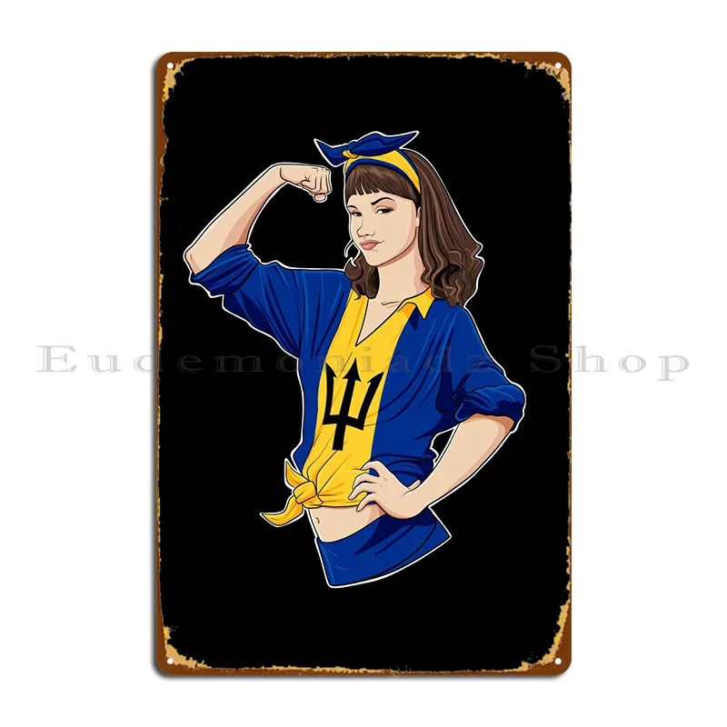 

Барбадос девушка небьющиеся металлические знаки кино гостиная дизайнерская роспись оловянный знак плакат