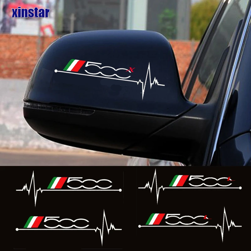 Adesivo Per Specchietto Retrovisore Auto 2 Pezzi Per Fiat 500 500X 500L 500E 500C