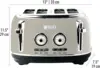 4 Slice Wide Slot Stainless Steel Toaster Bundled with 1.7 Liter Stainless Steel Electric Kettle with 360-Degree 5