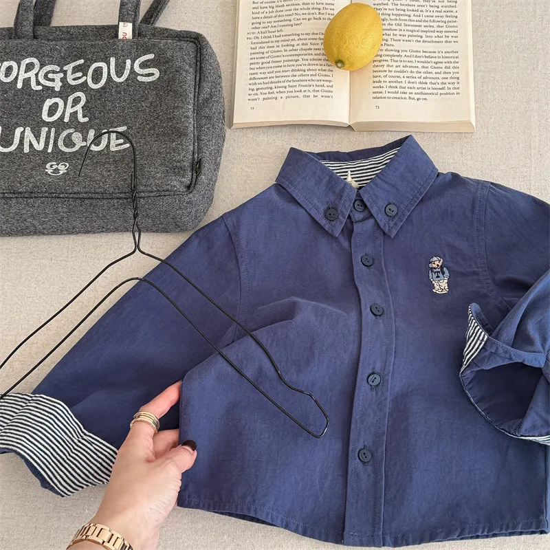 2024 Spring New Children Long Sleeve Shirts Fashion Girls Cartoon Lapel Shirt Baby Boys Cotton Tee Kids Casual Tops Clothes 6 2024 Spring New Children Long Sleeve Shirts Fashion Girls Cartoon Lapel Shirt Baby Boys Cotton Tee Kids Casual Tops Clothes - Image 6