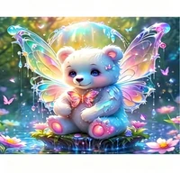 Bear Pattern Paint By Numbers Kit Adults Kids Beginner DIY Canvas Stress Relief Home Wall Decor Craft Birthday Gift 1
