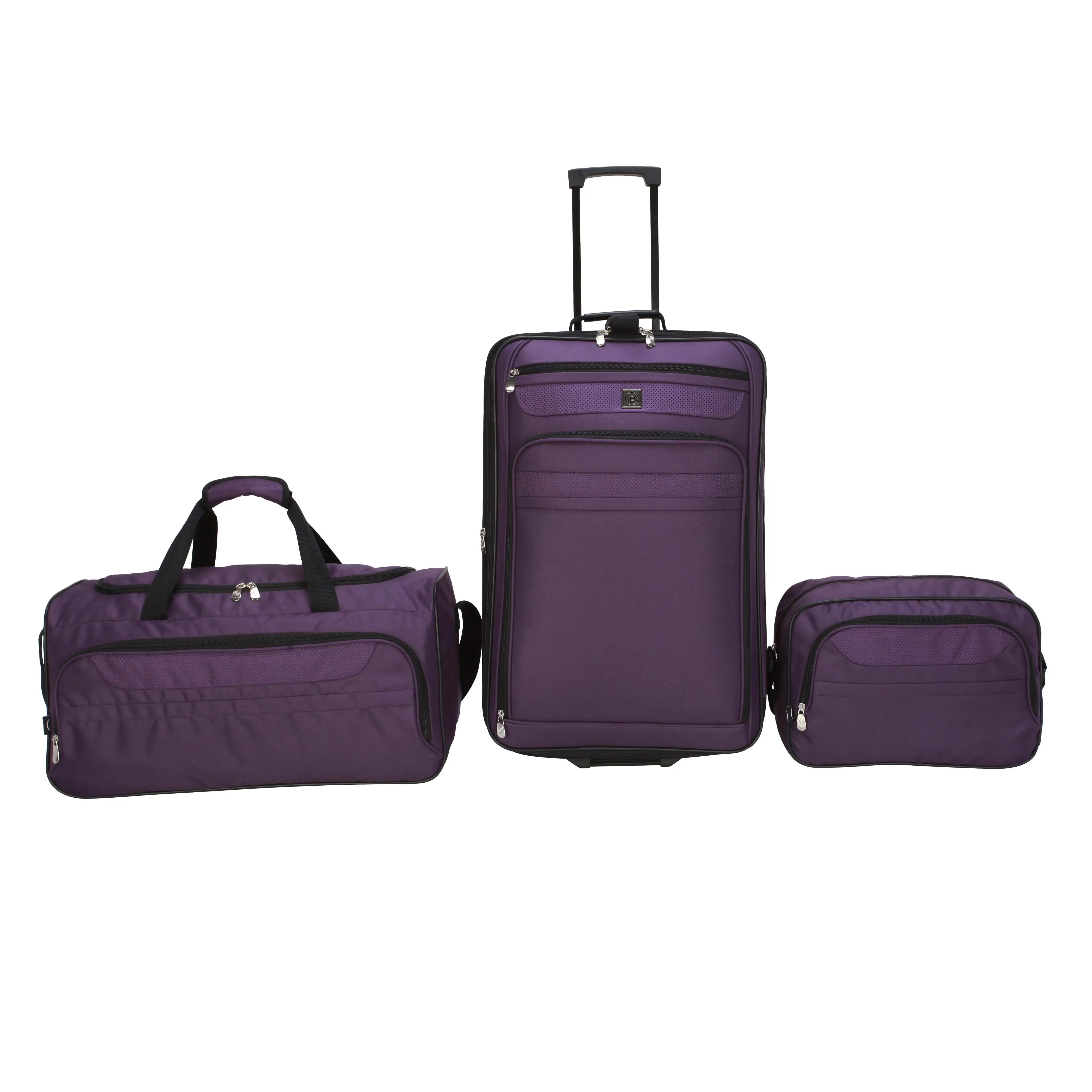 

Protege 3 Piece Soft Side Luggage Travel Set including Suitcase, Duffel Bag, and Tote - Purple