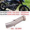 Slip On For KTM Duke 790 2018 - 2020 For Duke 890 2020 - 2021 51MM Motorcycle Exhaust System Espace Moto Middle Link Pipe