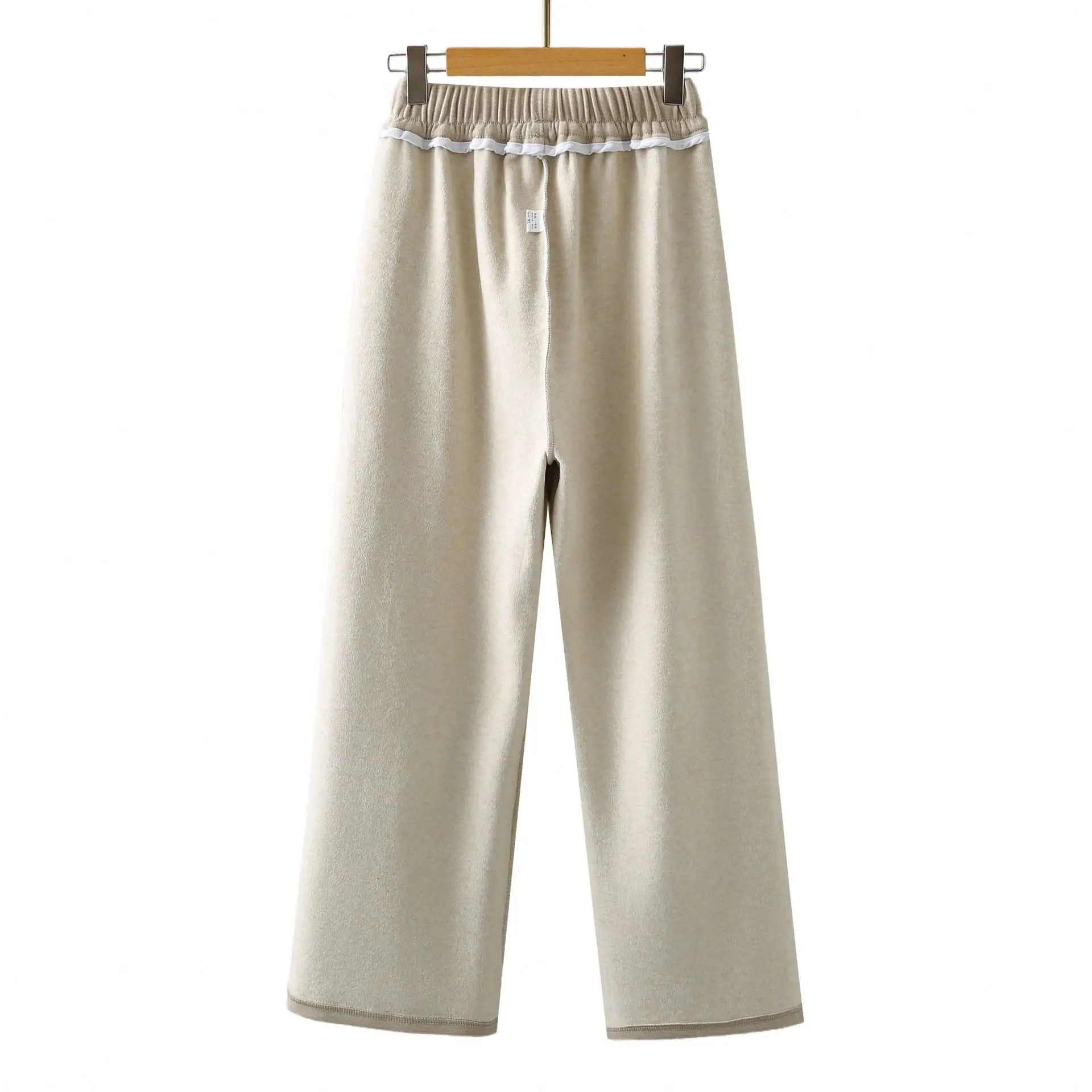 XXXXXL Fashion Plus Size Women's Straight  Pants New Autumn And Winter Style Casual Fleece Thermal Label Sweatpants 608