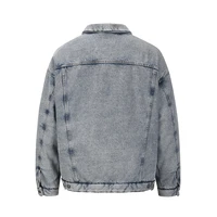 High Street Washed Retro Kanye Jeans Thick Winter Coat Lapel Pockets Oversized Men's Denim Jacket Hip Hop Unisex Windbreaker Top 2