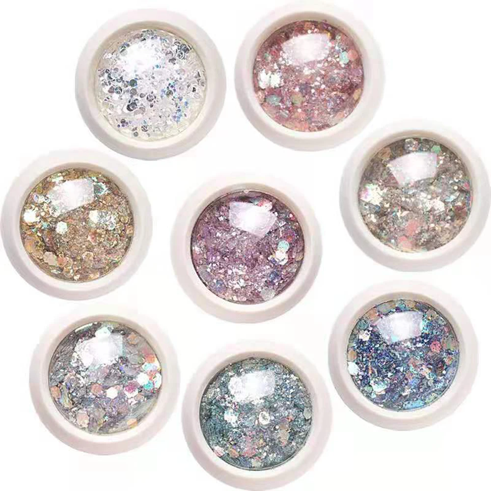 Nail Powder Nail Glitter Nail Decoration Nail Decorations Nail Flakes Nail Powder Set Multi-Box Holographic Nail Glitter Set Gold Bottle DIY Flake FOR Nail Art Dust Hexagon Glitter Powder Mermaid Sequins