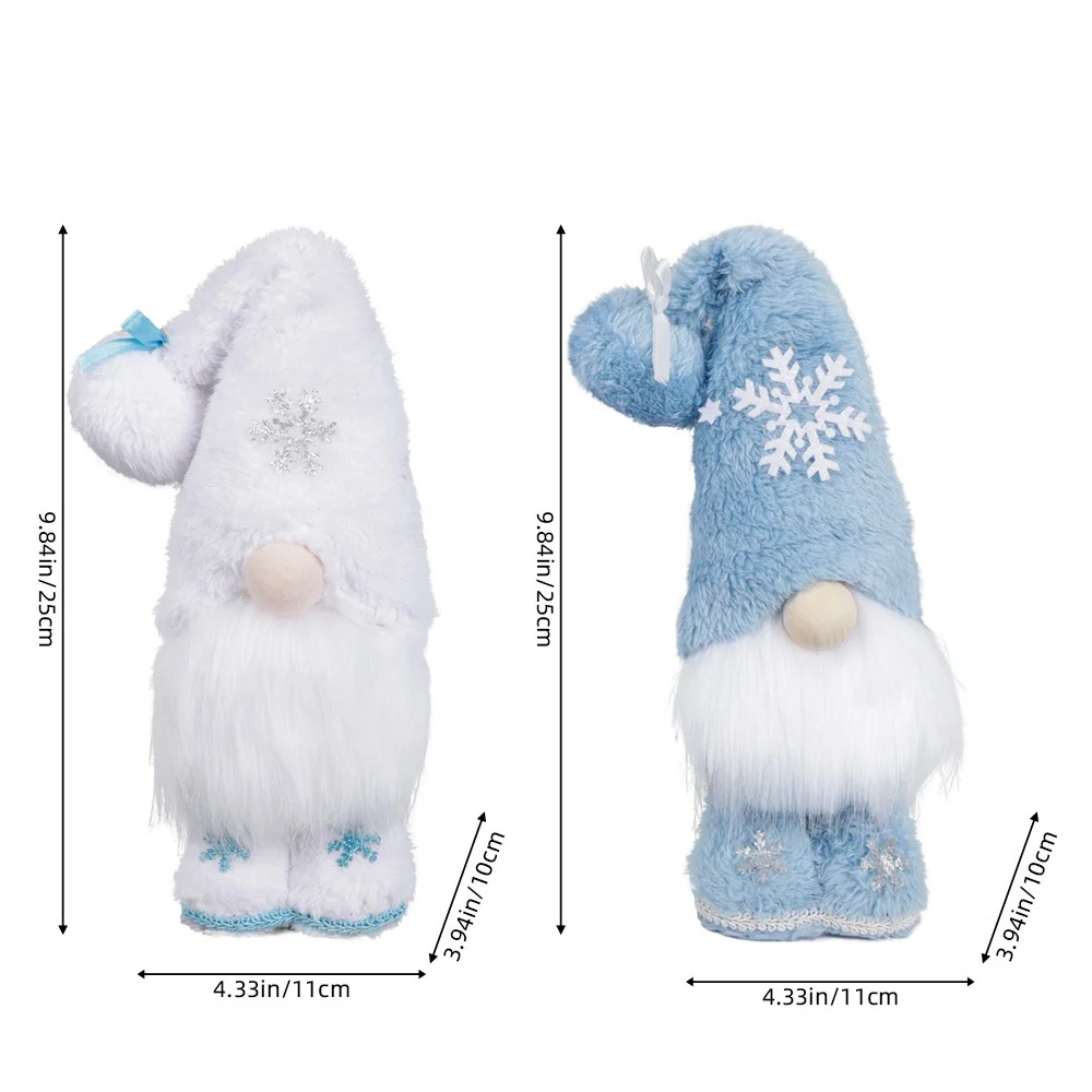 Blue Standing Snowflake Rudolph Doll Christmas Decoration Dwarf Faceless Doll Photo Props Supplies