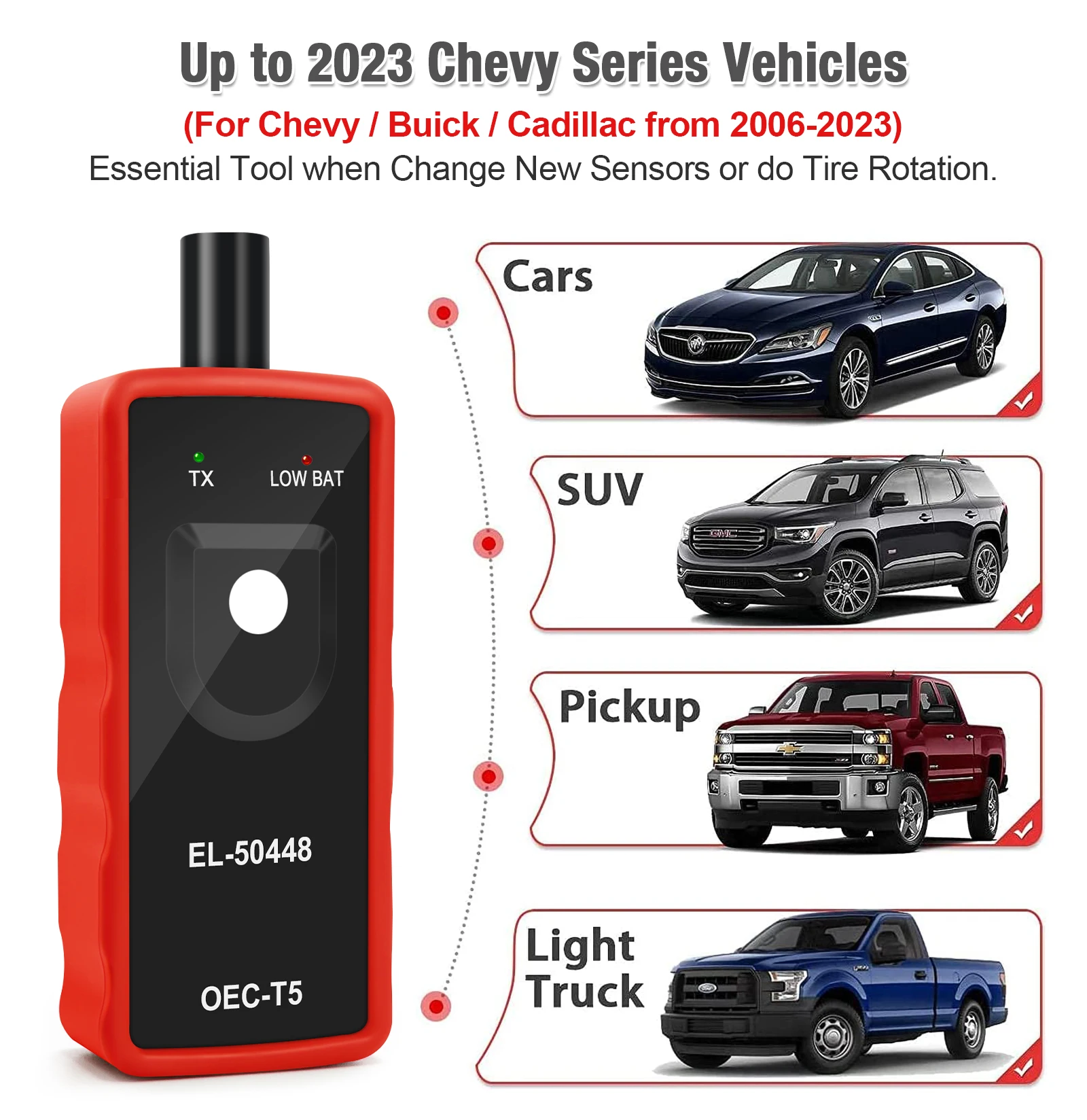 Car TPMS Reset Tool EL50448 OEC-T5 Auto Tire Pressure Monitor Sensor Relearn Tool for Opel Buick Chevrolet GMC Hummer Chevy 4