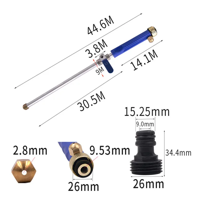 Nagynyomású Habos Hab Vízpisztoly Fém Autó Mosó Tömlő Pálca Fúvóka Permetezőgép - Image 6