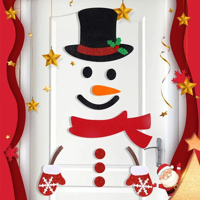 

Christmas Window Stickers Merry Christmas Decorations For Santa Claus Snowman Door Wall Sticker Happy New Year 2024