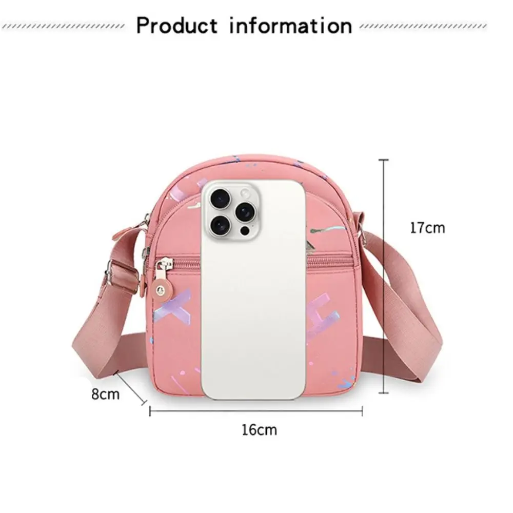 Causal Nylon Shoulder Bag Mini Multi Layer Crossbody Bag Phone Bag Women