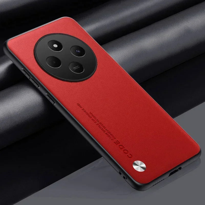 Matte Shockproof PU Leather Phone Case - Soft Silicone Back Cover Bumper