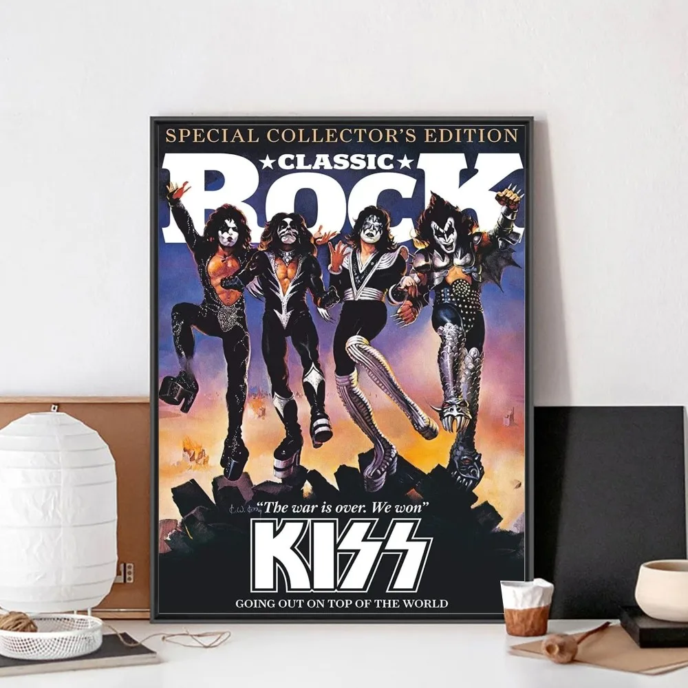 Rock Band Kiss Kraft Poster No Framed Poster Kraft Club Bar Paper Vintage Poster Wall Art Painting Bedroom Study Stickers