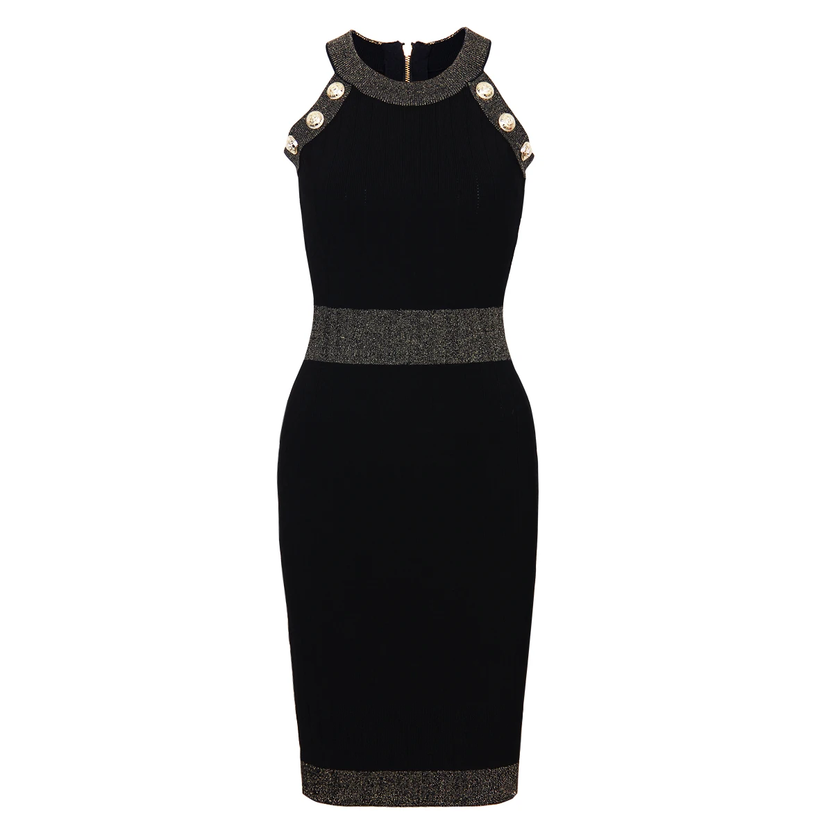 

Женское трикотажное платье SML, модное облегающее платье без рукавов с цветным блочным эластичным воротником